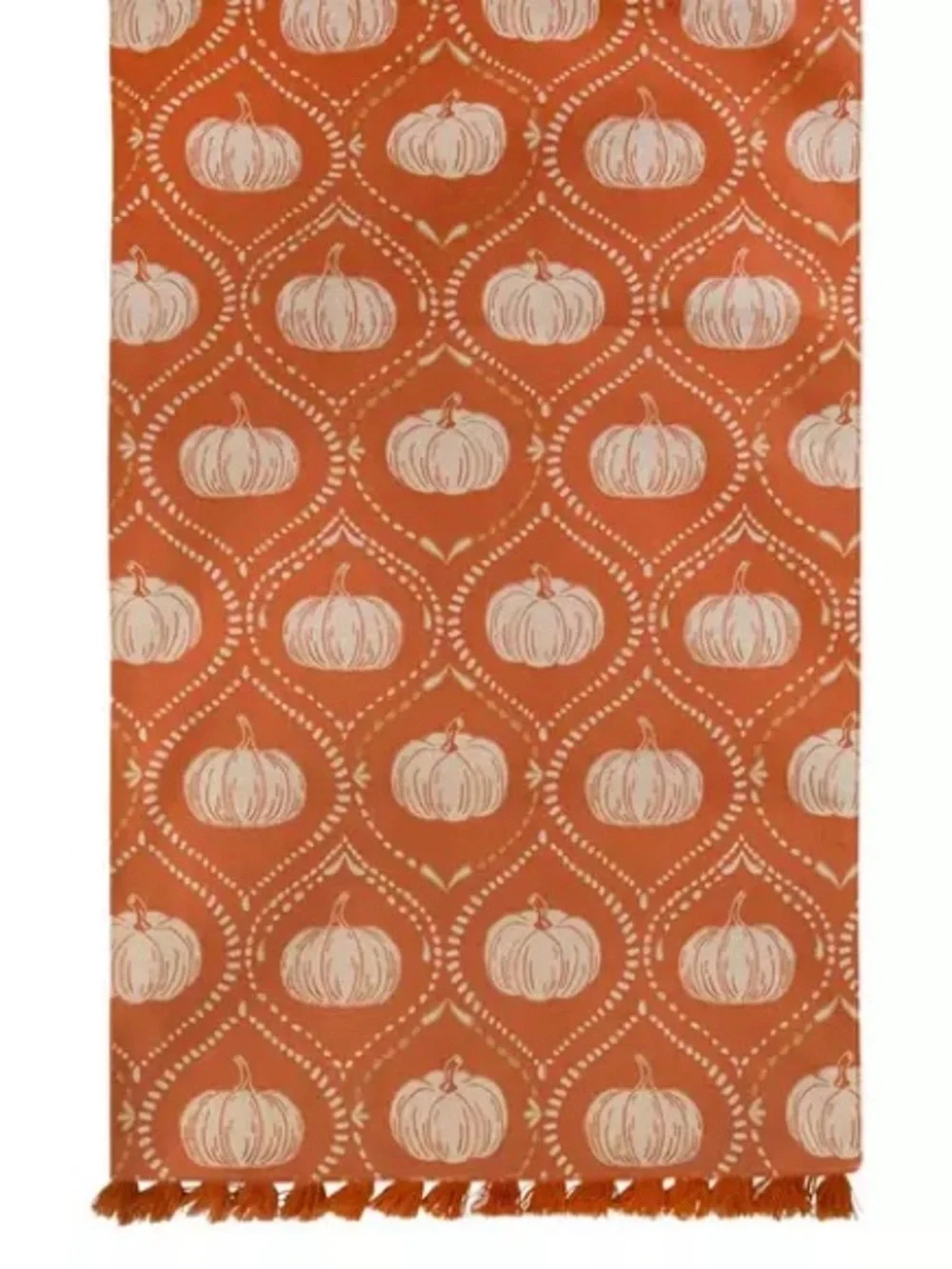 Orange Pumpkins Tassel Table Runner